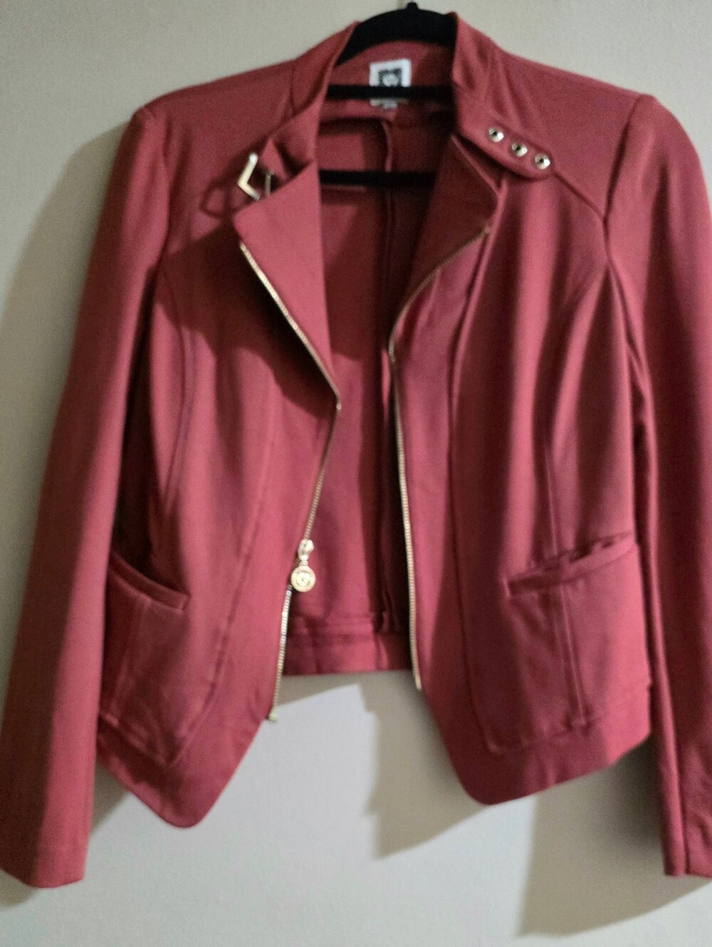 Anne Klein Rose Rust Orange Blazer with Gold Hardware